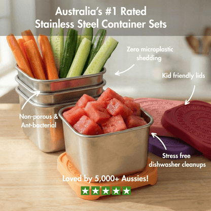 CleanWare™ Snack Container Set in Stainless Steel