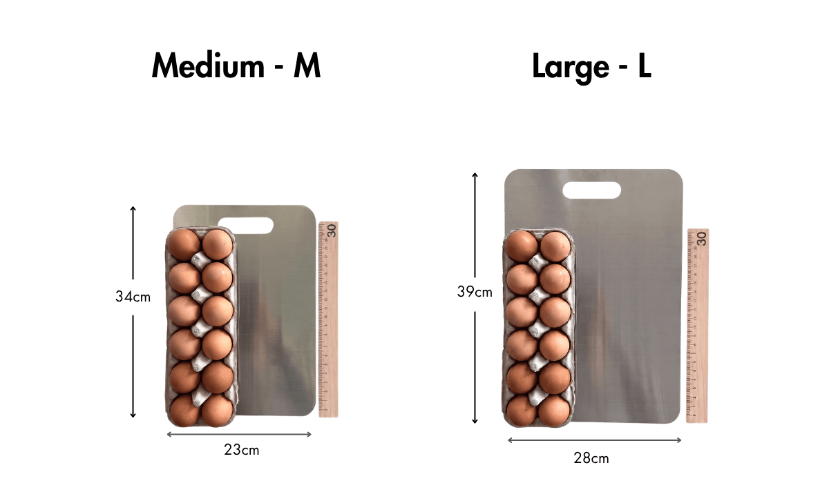 Medium and Large CleanWare boards shown to scale