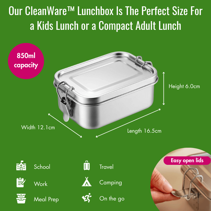 CleanWare™ Premium Lunch Box in Stainless Steel