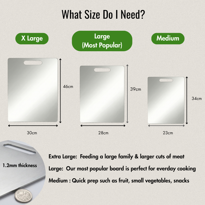 CleanWare™ Premium Chopping Board in Stainless Steel
