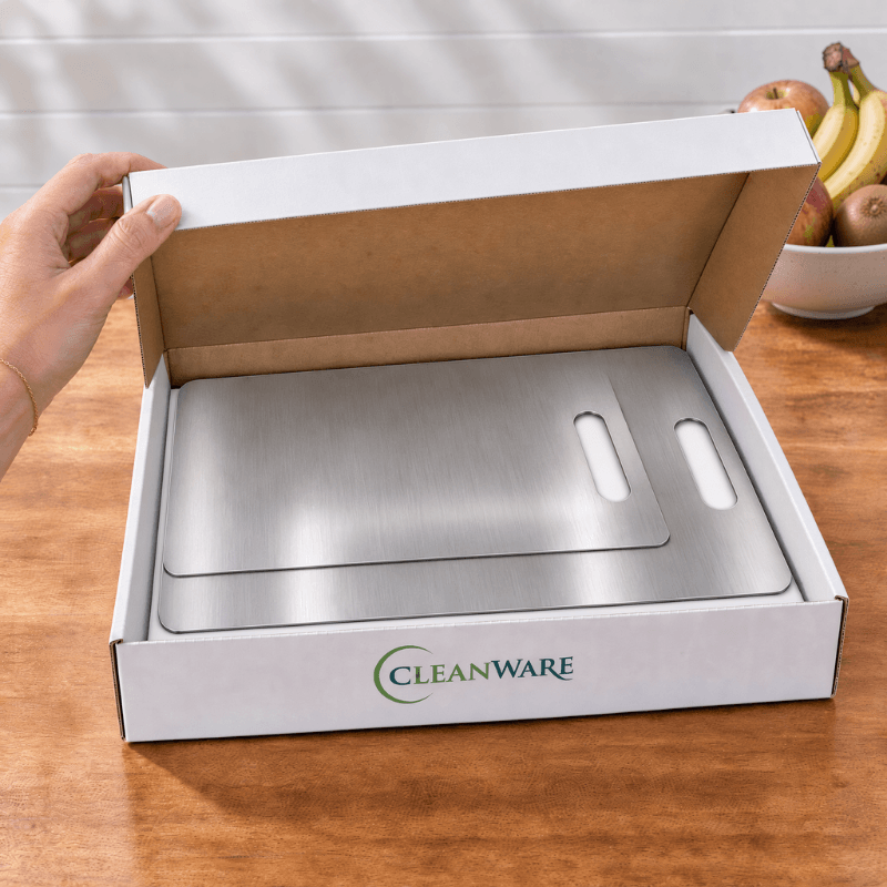CleanWare™ Starter Pack: Premium Stainless Steel Chopping Board 2 Pack
